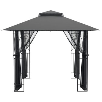 Prieel met zijwanden 300x300x270 cm staal antracietkleurig 4