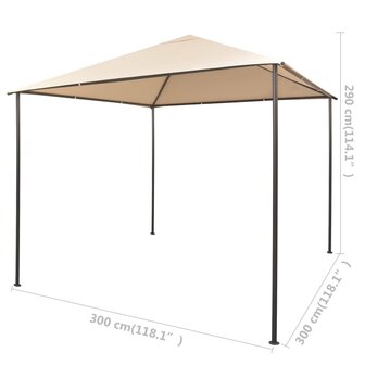 Prieel 3x3 m staal beige 8