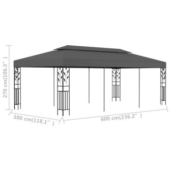 Prieel 3x6 m antraciet 6