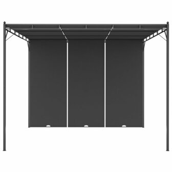 Tuinprieel met zijgordijn 3x3x2,25 m antraciet 2