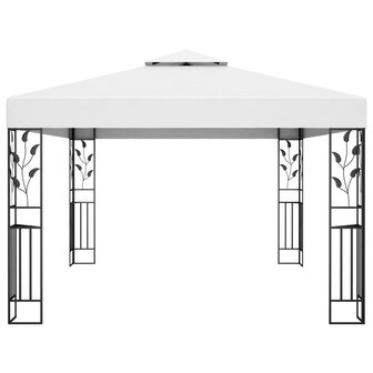 Prieel met dubbel dak 3x4 m wit 2