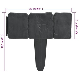 Gazonranden 41 st steen-look 10 m kunststof 5