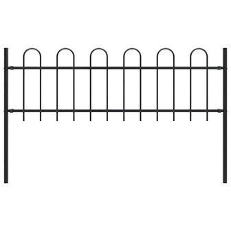 Tuinhek met ronde bovenkant 1,8 m staal zwart 1