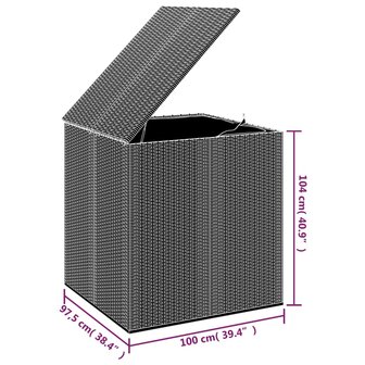 Tuinbox 100x97,5x104 cm polyetheen rattan bruin 5