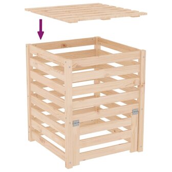 Compostbak 63,5x63,5x77,5 cm massief grenenhout 8
