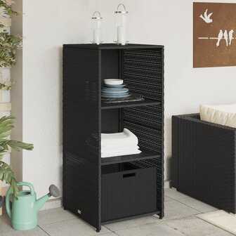 Tuinkast 50x55x115 cm poly rattan zwart 1