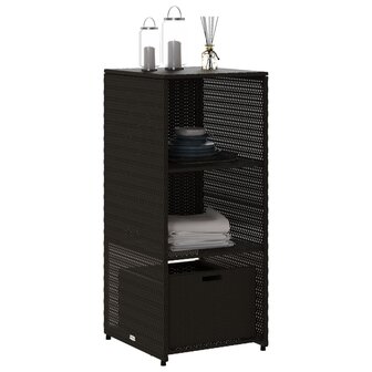 Tuinkast 50x55x115 cm poly rattan zwart 4