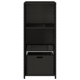 Tuinkast 50x55x115 cm poly rattan zwart 7