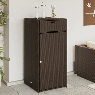 Tuinkast 55x55x111 cm poly rattan bruin 1