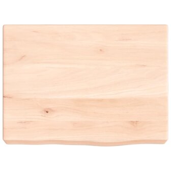 Wastafelblad 40x30x(2-6) cm onbehandeld massief hout 3