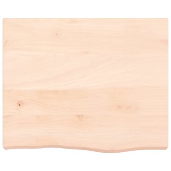 Wastafelblad 60x50x(2-6) cm onbehandeld massief hout 3