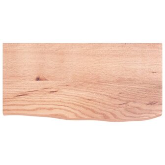 Wastafelblad 60x30x2 behandeld massief hout lichtbruin 3