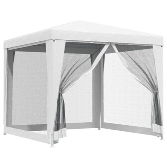 Partytent met 4 mesh zijwanden 2,5x2,5 m wit 2