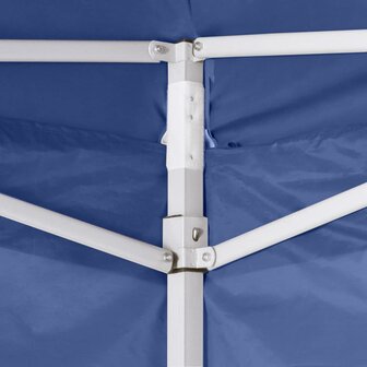 Partytent met 4 zijwanden inklapbaar 2x2 m staal blauw 5