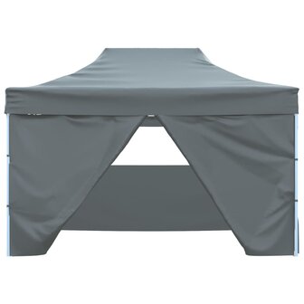 Partytent met 4 zijwanden inklapbaar 3x4 m staal antraciet 2