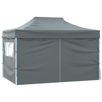 Partytent met 4 zijwanden inklapbaar 3x4 m staal antraciet 3