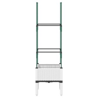 Plantenbak met latwerk 40x40x142,5 cm polypropeen wit 3