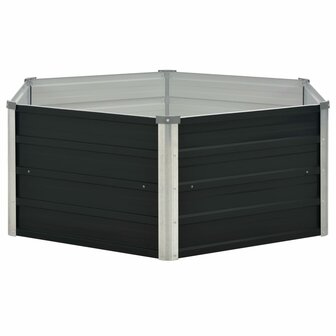 Plantenbak verhoogd 129x129x45cm gegalvaniseerd staal antraciet 3