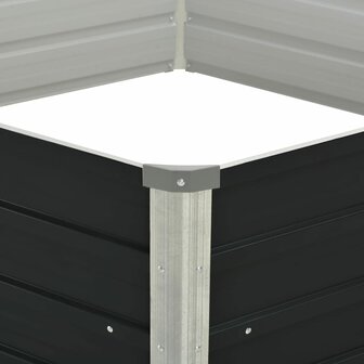 Plantenbak verhoogd 129x129x45cm gegalvaniseerd staal antraciet 4