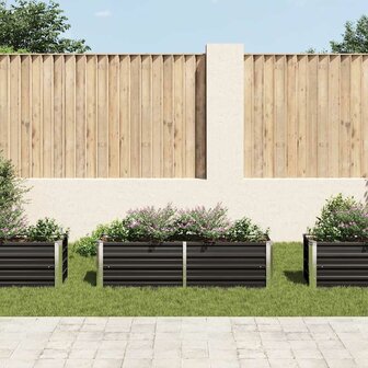Plantenbak verhoogd 160x40x45 cm gegalvaniseerd staal antraciet 3