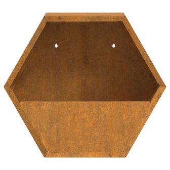 Plantenbakken wandmontage 2 st 30x10x25 cm cortenstaal roestig 6