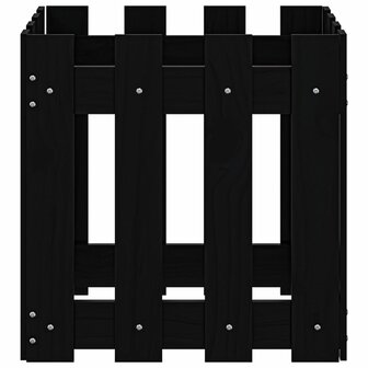 Plantenbak met hekontwerp 40x40x40 cm massief grenenhout zwart 5