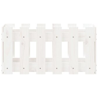 Plantenbak met hekontwerp 60x30x30 cm massief grenenhout wit 5