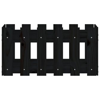 Plantenbak met hekontwerp 60x30x30 cm massief grenenhout zwart 5