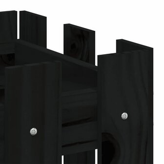 Plantenbak met hekontwerp 60x30x30 cm massief grenenhout zwart 7