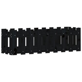 Plantenbak verhoogd hekontwerp 100x30x30 cm grenenhout zwart 2