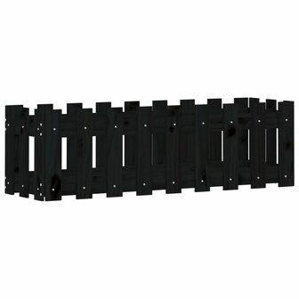 Plantenbak verhoogd hekontwerp 100x30x30 cm grenenhout zwart 4