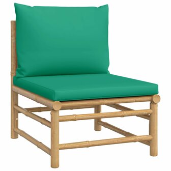 3-delige Loungeset met kussens bamboe groen 4