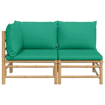 2-delige Loungeset met kussens bamboe groen 3