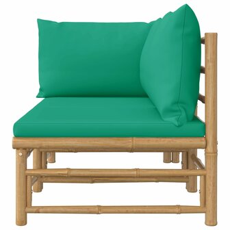 2-delige Loungeset met kussens bamboe groen 4