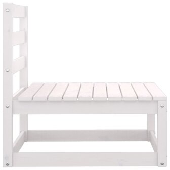3-delige Loungeset met kussens massief grenenhout wit 4
