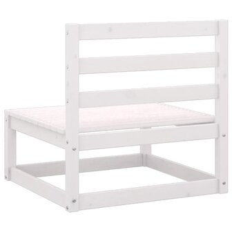 3-delige Loungeset met kussens massief grenenhout wit 5