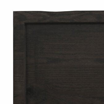 Wastafelblad 40x30x(2-6) cm behandeld massief hout donkerbruin 6