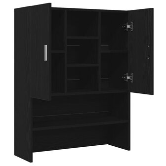 Wasmachinekast 70,5x25,5x90 cm zwart eikenkleurig 5