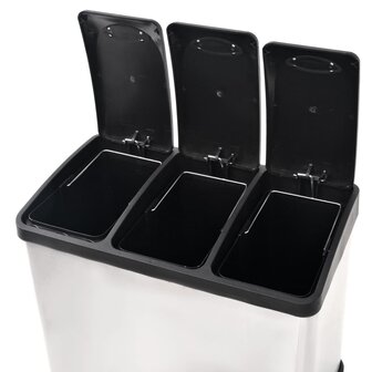 Pedaalemmer voor recycling 24 L roestvrij staal 5