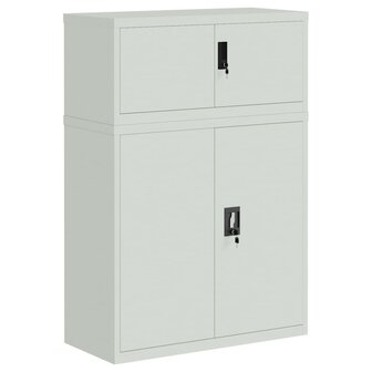 Archiefkast 90x40x130 cm staal lichtgrijs 2