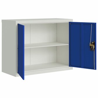 Archiefkast 90x40x70 cm staal lichtgrijs en blauw 4