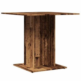 Eettafel 80x80x75 cm bewerkt hout oud houtkleurig 7