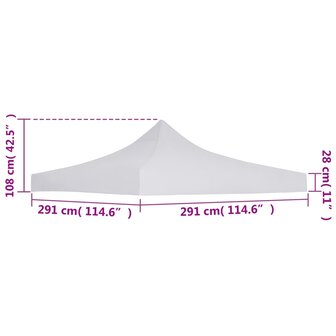 Partytentdak 3x3 m wit 4