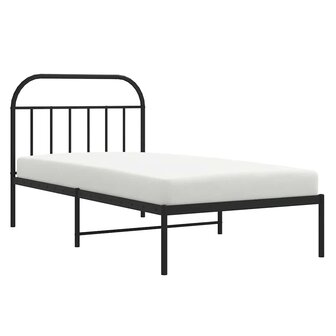 Bedframe met hoofdbord metaal zwart 100x190 cm 5