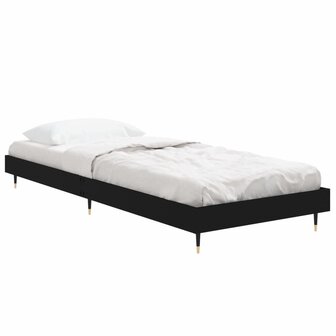 Bedframe bewerkt hout zwart 75x190 cm 4