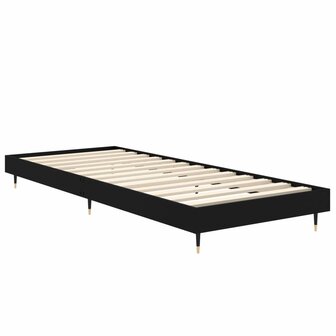 Bedframe bewerkt hout zwart 75x190 cm 5