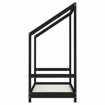 Kinderbedframe 70x140 cm massief grenenhout zwart 5