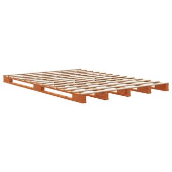 Palletbed massief grenenhout wasbruin 140x200 cm 6