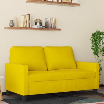 Tweezitsbank 120 cm fluweel geel 1