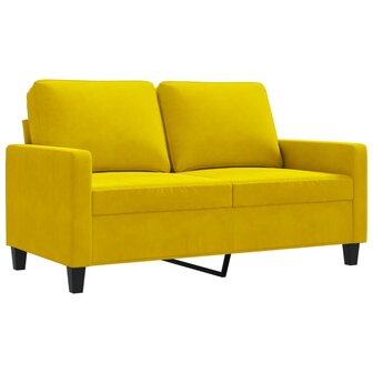 Tweezitsbank 120 cm fluweel geel 2